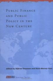 Cover of: Public Finance and Public Policy in the New Century (CESifo Seminar Series) by 
