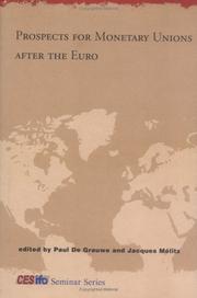 Cover of: Prospects for monetary unions after the euro