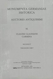 Cover of: Claudii Claudiani Carmina