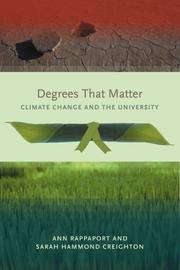 Cover of: Degrees That Matter: Climate Change and the University (Urban and Industrial Environments)