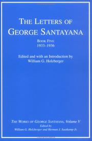 Cover of: The Letters of George Santayana, Book Five, 1933-1936: The Works of George Santayana, Volume V, Book Five (George Santayana: Definitive Works)