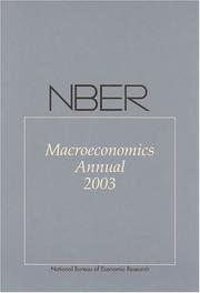 Cover of: NBER Macroeconomics Annual 2003 (NBER Macroeconomics Annual)