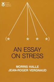 Cover of: An Essay on Stress (Current Studies in Linguistics)