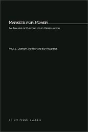 Cover of: Markets for Power by Paul L. Joskow, Richard Schmalensee