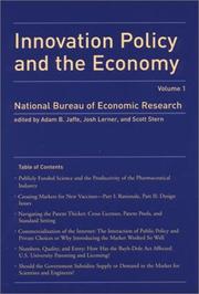 Cover of: Innovation Policy and the Economy, Vol. 1 by Adam B. Jaffe, Josh Lerner, Scott Stern