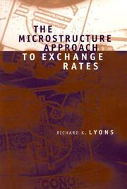Cover of: The Microstructure Approach to Exchange Rates by Richard K. Lyons