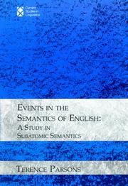 Cover of: Events in the Semantics of English: A Study in Subatomic Semantics (Current Studies in Linguistics)