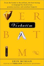 Cover of: Verbatim | Erin McKean