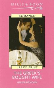 Cover of: Harlequin Romance I - Large Print - The Greek's Bought Wife (Harlequin Romance I - Large Print) by Helen Bianchin