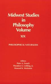 Cover of: Midwest Studies in Philosophy: Philosophical Naturalism (Midwest Studies in Philosophy)