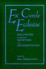 Cover of: Ex corde ecclesiae: documents concerning reception and implementation