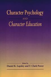 Cover of: Character Psychology And Character Educa