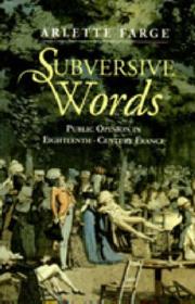 Cover of: Subversive words by Arlette Farge