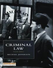 Cover of: Criminal Law (Foundations in Law) by Michael Jefferson