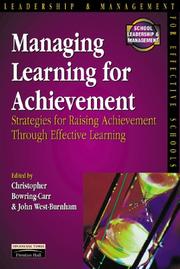 Cover of: Managing Learning for Achievement (School Leadership & Management)