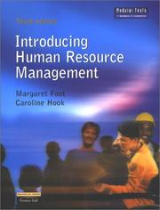 Cover of: Introducing Human Resource Management (Modular Texts in Business & Economics) by Margaret Foot, Caroline Hook, Margaret Foot, Caroline Hook