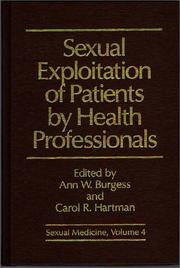 Cover of: Sexual exploitation of patients by health professionals