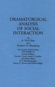 Cover of: Dramaturgical analysis of social interaction