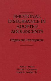 Cover of: Emotional disturbance in adopted adolescents: origins and development