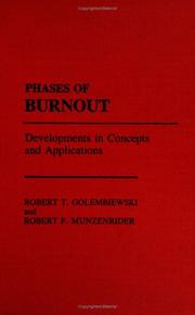 Cover of: Phases of burnout: developments in concepts and applications