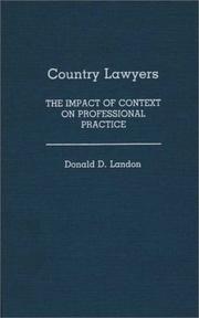 Cover of: Country lawyers by Landon, Donald D.