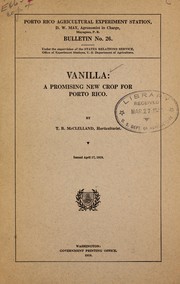 Cover of: Vanilla: a promising new crop for Porto Rico