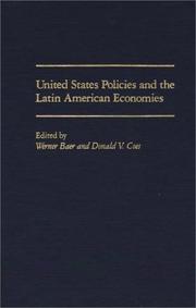 Cover of: United States policies and the Latin American economies