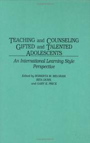 Cover of: Teaching and counseling gifted and talented adolescents | 