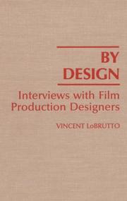 Cover of: By design: interviews with film production designers