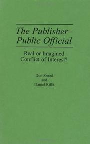 Cover of: The publisher-public official: real or imagined conflict of interest?