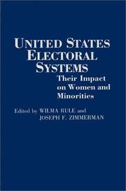 Cover of: United States electoral systems by edited by Wilma Rule and Joseph F. Zimmerman.
