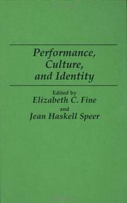 Cover of: Performance, culture, and identity