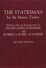 Cover of: The statesman by Sir Henry Taylor