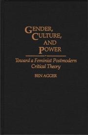 Cover of: Gender, culture, and power by Ben Agger