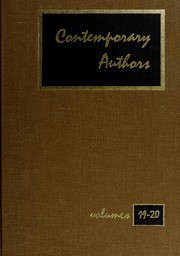 Cover of: Contemporary Authors (Vols. 19-20): A Bio-Bibliographical Guide to Current Authors and Their Works