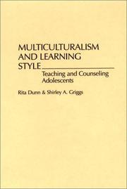 Cover of: Multiculturalism and learning style: teaching and counseling adolescents
