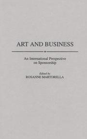Cover of: Art and Business: An International Perspective on Sponsorship