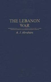 Cover of: The Lebanon war