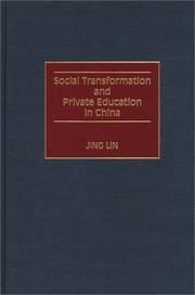 Cover of: Social transformation and private education in China