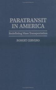 Cover of: Paratransit in America by Robert Cervero