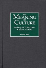 Cover of: The meaning of culture: moving the postmodern critique forward