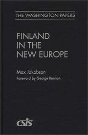 Cover of: Finland in the new Europe by Max Jakobson