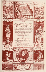 Cover of: The anatomy of melancholy (a selection) by Robert Burton