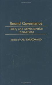Cover of: Sound governance: policy and administrative innovations