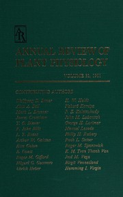 Cover of: Annual review of plant physiology. by Winslow R. Briggs, editor ; Paul B. Green, Russell L. Jones, associate editors.