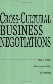 Cross-cultural business negotiations by Donald W. Hendon