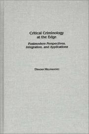 Cover of: Critical Criminology at the Edge by Dragan Milovanovic