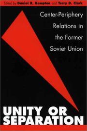 Cover of: Unity or Separation by 