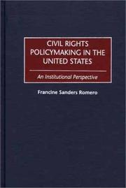 Cover of: Civil Rights Policymaking in the United States: An Institutional Perspective