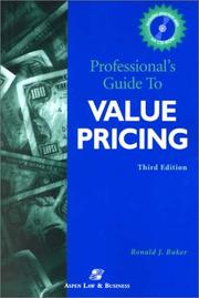 Cover of: 2001 Professional's Guide to Value Pricing